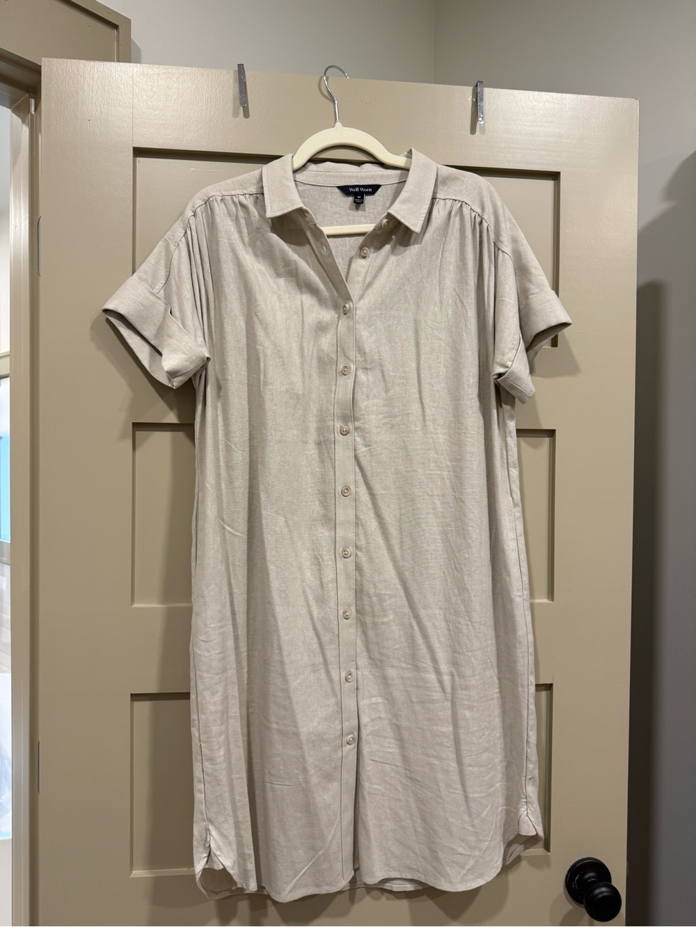 Well Worn Light Beige Shirt Dress
